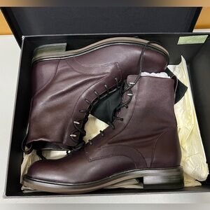 Rag & Bone Slayton lace up boots in dark winterberry